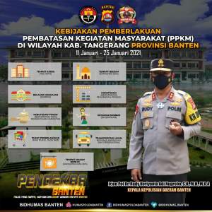 Polda Banten Sosialisasikan Pemberlakuan Kebijakan PPKM