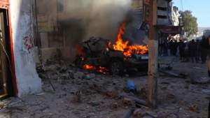 Serangan Roket di Kota Afrin Suriah. (Reuters)