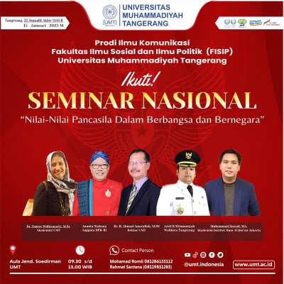 Seminar Nasional, Mahasiswa FISIP UMT Dalami Nilai-Nilai Pancasila