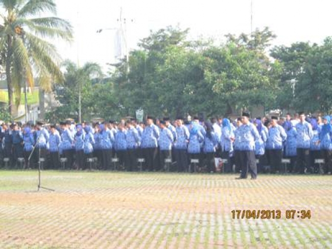 PNS Kota Tangerang Selatan saat Apel (dok/dt)