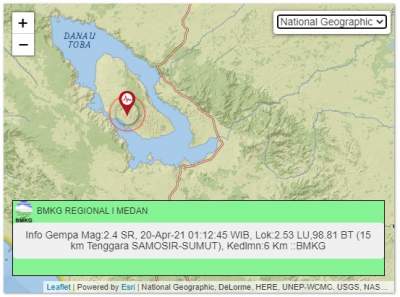 Gempa Bumi Guncang Danau Toba