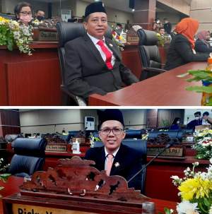 Wajah baru Anggota DPRD Tangsel, Suhari Wicaksono dari PDIP dan Ricky Yuanda Bastian.