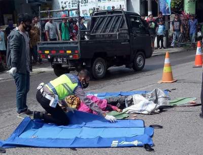 Pasangan Suami Istri Asal Pandeglang Tewas Terlindas Truk di Cilegon