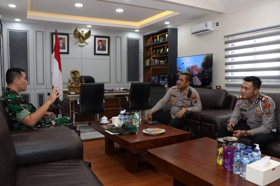 Kapolres Asahan Terima Kunjungan Silahturahmi Dandim 0208/AS yang baru Letkol Inf Franki Susanto SE