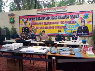 9,3 Kilo Daun Khat Dan Ribuan Narkoba Dimusnahkan Polisi Bandara