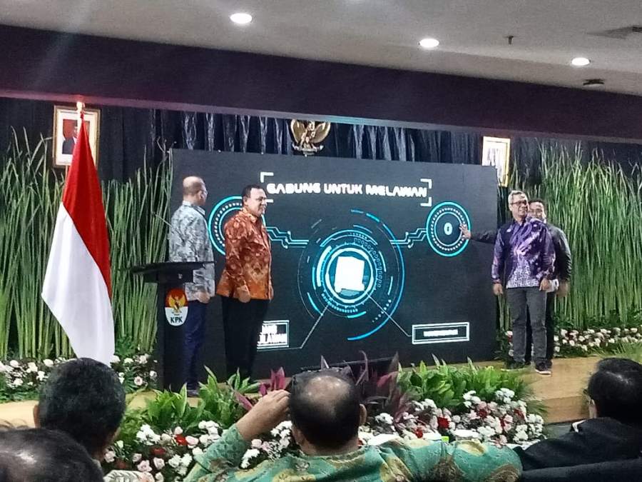 KPK meluncurkan kampanye 'Hajar Serangan Fajar' di Gedung KPK, Kuningan, Jakarta, Jumat (14/7/2023).