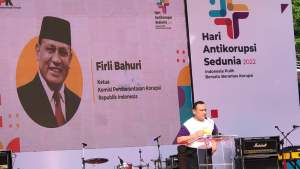 Ketua KPK Firli Bahuri saat penutupan peringatan Hari Antikorupsi Sedunia (Hakordia) 2022 di Jakarta, Minggu (11/12/2022).