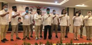 Muhamad-Saras bersama Fraksi Gerindra DPRD Tangsel usai konsolidasi di DPW Gerindra Banten.