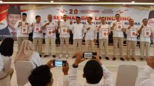 Gerindra Banten saat launching pendaftaran Bacaleg Pemilu 2024.