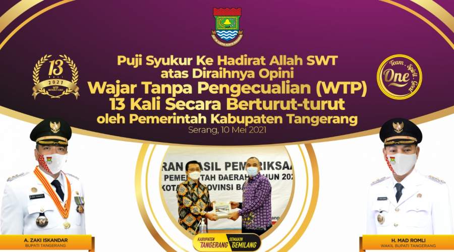 Pemerintah Kabupaten Tangerang Kembali Raih WTP ke-13 Kali Berturut-Turut dari BPK RI Banten
