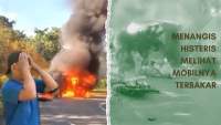 Pengemudi Histeris Mobil Hangus Terbakar (Sasa/DB)