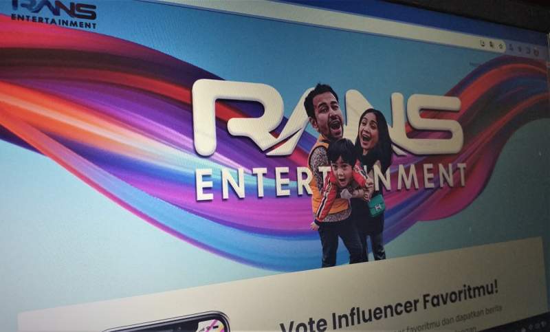 Tampilan layar RANS Entertainment.