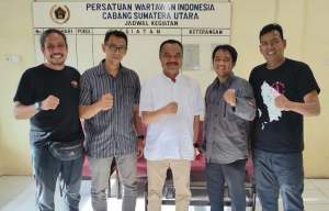 Ketua PFI Medan, Risky Cahyadi Silaturahmi Dengan PWI Sumut 