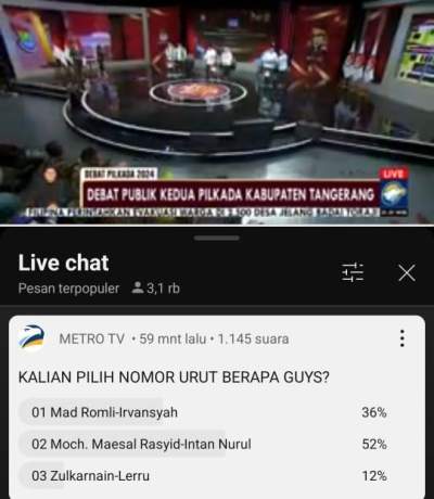 Poling Online, Maesyal-Intan Unggul 52% Di Metro TV