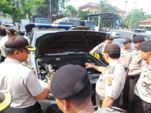 Jelang Ramadan, Polrestro Tangerang Cek Kendaraan Dinas