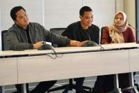 Ketua PSSI Erick Thohir dan eks kiper Timnas Indonesia Kurnia Meiga, saat bertemu di Jakarta, Rabu (5/7/2023).