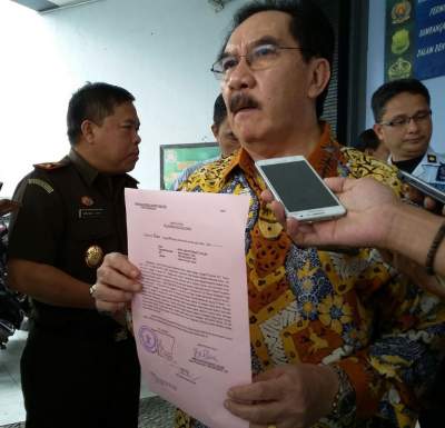 Mantan Ketua KPK Antasari Azhar saat di di Lapas Kelas I Tangerag