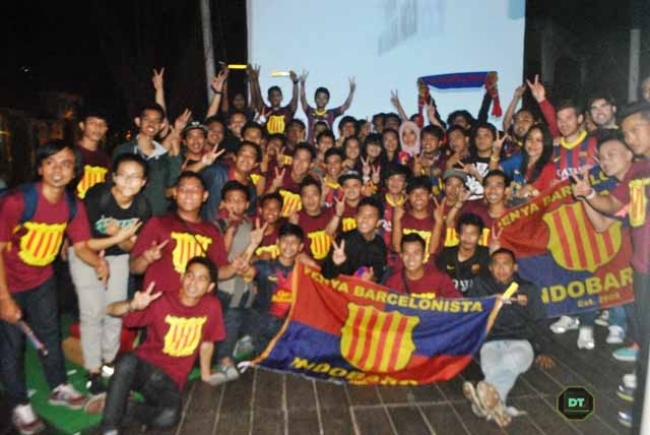 Serunya Nobar Pertandingan City Lawan Barca