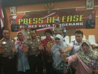 Kapolda Banten Brigjen Sigit Listyo Prabowo saat konferensi pers di Mapolresta Tangerang.