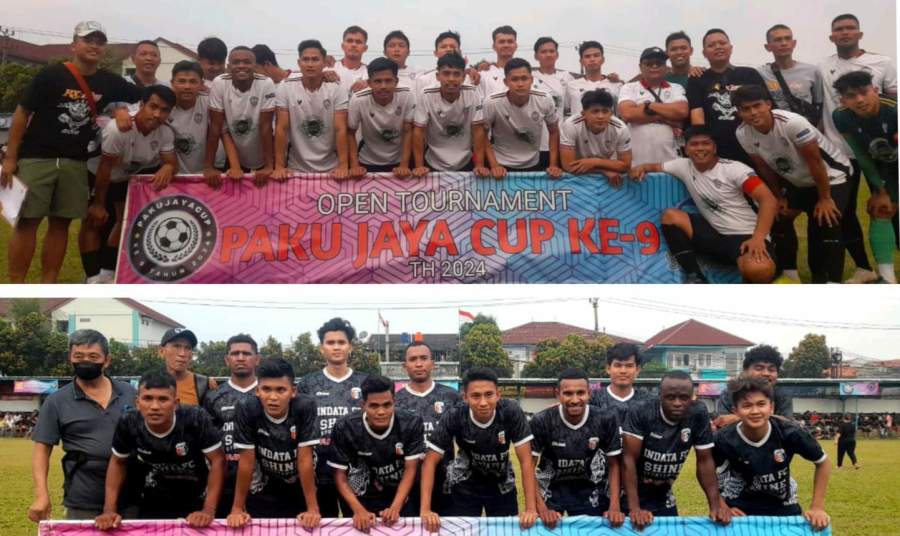 Tim GS Ngablu (Jersey putih) lolos ke semi final usai mengalahkan Indata FC (Jersey hitam) di babak quarter final Paku Jaya Cup 9 2024.