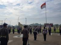 Kapolres Serang AKBP Mariyono saat mengingatkan kepada jajaran polres Serang di saat pelaksaan apel.