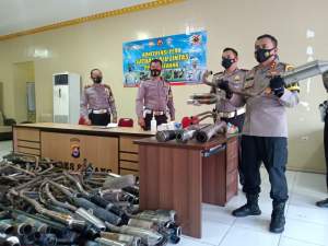 Perintah Kapolda Banten, Polres Serang Amankan 334 Knalpot Tak Sesuai SNI