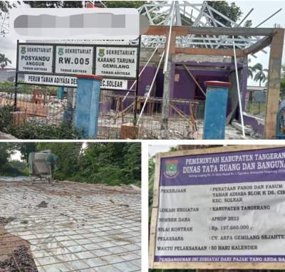 DTRB Diminta Evaluasi Menyeluruh Proyek Penataan Fasos Fasum di Cikuya