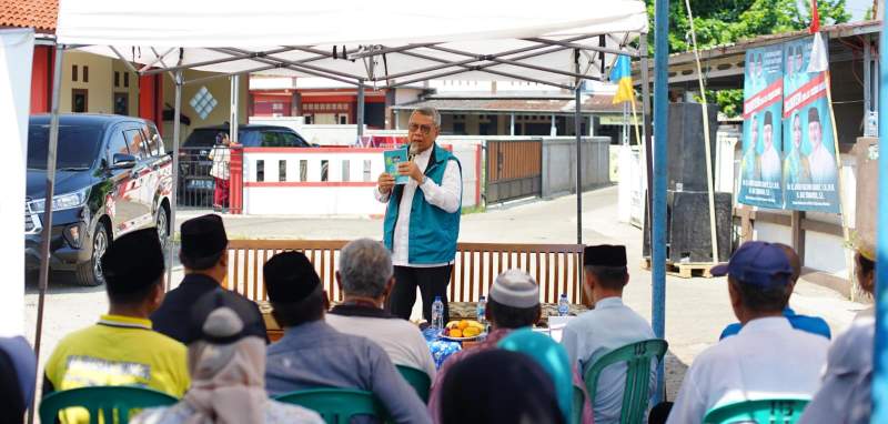 Calon wali kota nomor urut 1, Benyamin Davnie saat gelar kampanye terbatas di wilayah Kecamatan Setu.