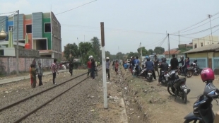 Lokasi kejadian pria tewas tertabrak kereta api