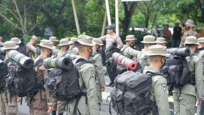 60 Personil Brimob Gelar Apel Penghadapan