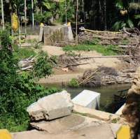 Jembatan Putus, Warga Kampung Salak Jalamu Berenang